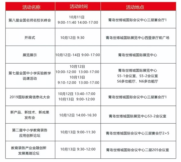 第77届中国教育装备展示会将于10月12—14日在中铁·青岛世界博览城举行