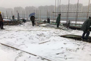 济南中海国际社区|不畏严寒、冒雪抢工
