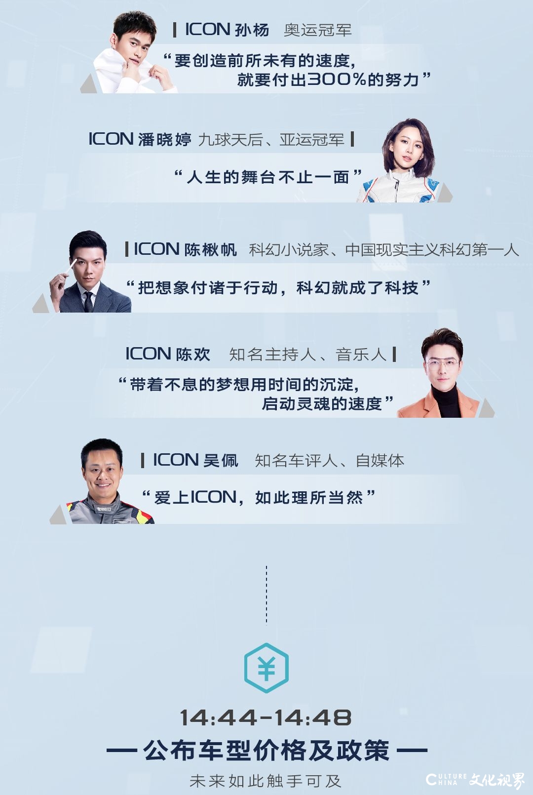 今天14时，吉利ICON科技先享 5G上市发布会现场直播 ，公布车型价格及政策