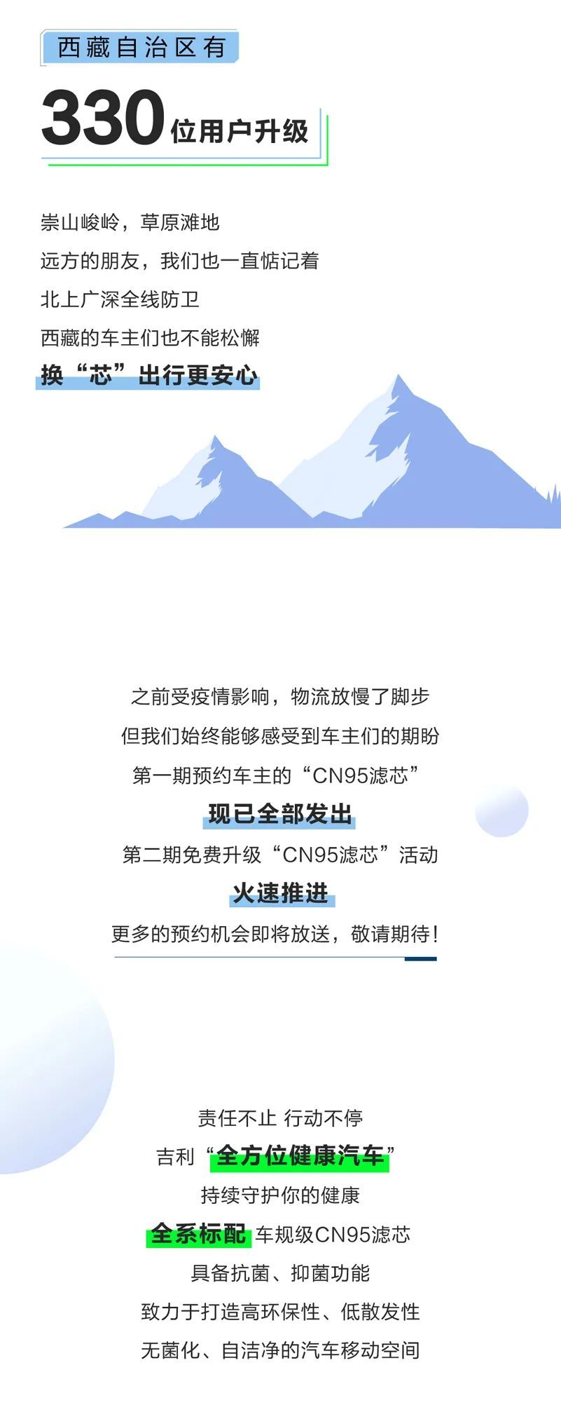 52万车主翘首以盼，吉利汽车首期“车规级CN95滤芯”只为“罩”顾你的健康