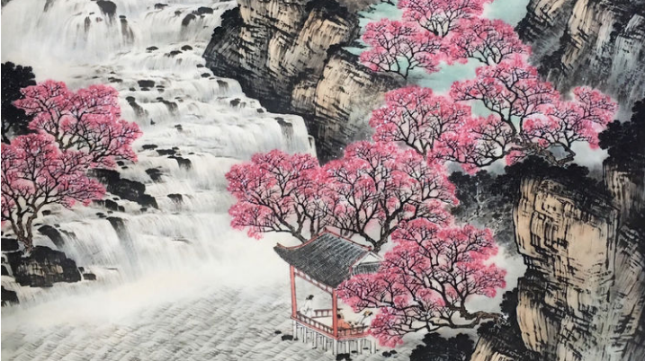 一幅《桃花满园》   一场春日盛宴——中国山水画院院长马骏以画笔描绘多彩春天