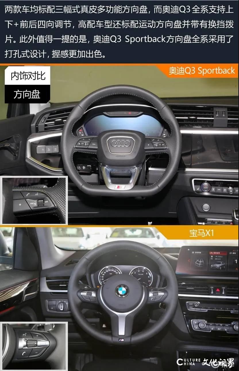 豪华入门级SUV，奥迪Q3 Sportback对比宝马X1，你选谁？