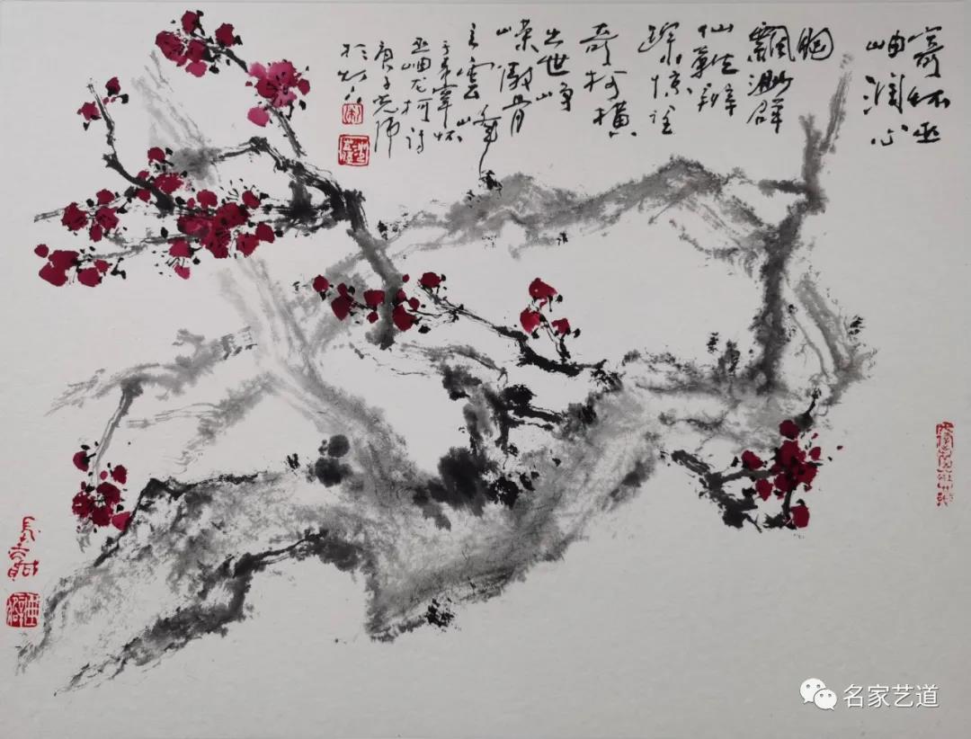 致敬大师  礼赞“三气”——著名画家沈光伟教授作《于希宁咏梅诗意百图》系列水墨，一展梅之傲骨与风采