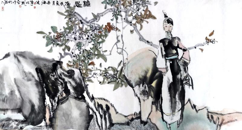 “黄金搭档”绘大作   珠联璧合成《秋思》——著名画家岳海波、李兆虬走进文化视界