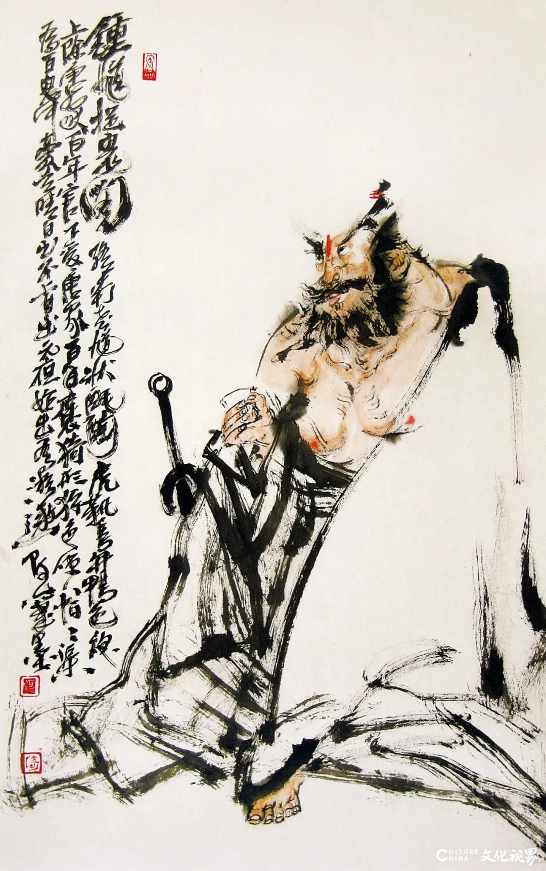 观著名画家张宜笔下的钟馗，知端午节“午日钟馗”画的由来