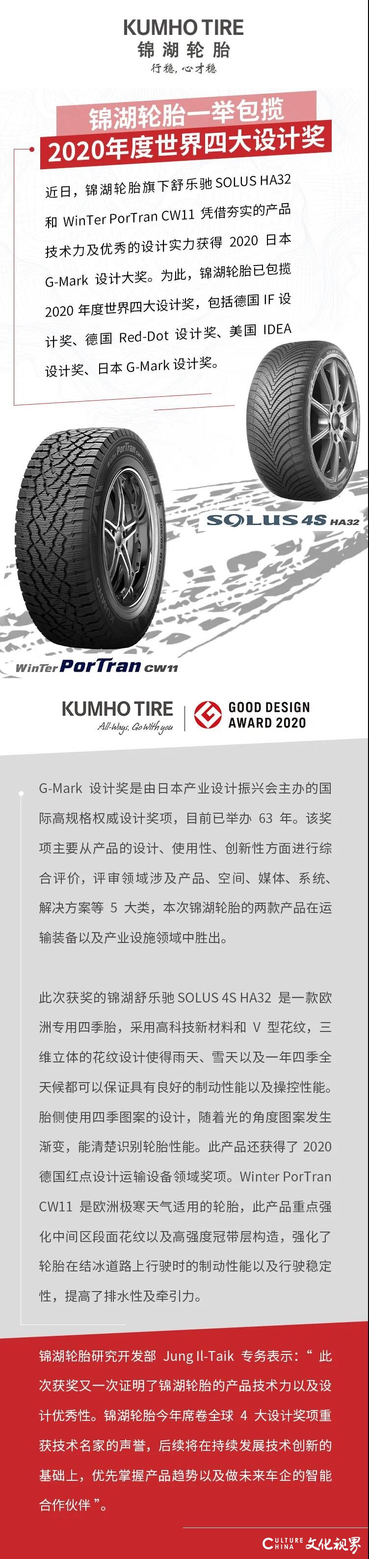 产品技术力世界顶尖，锦湖轮胎一举包揽2020年度世界四大设计奖