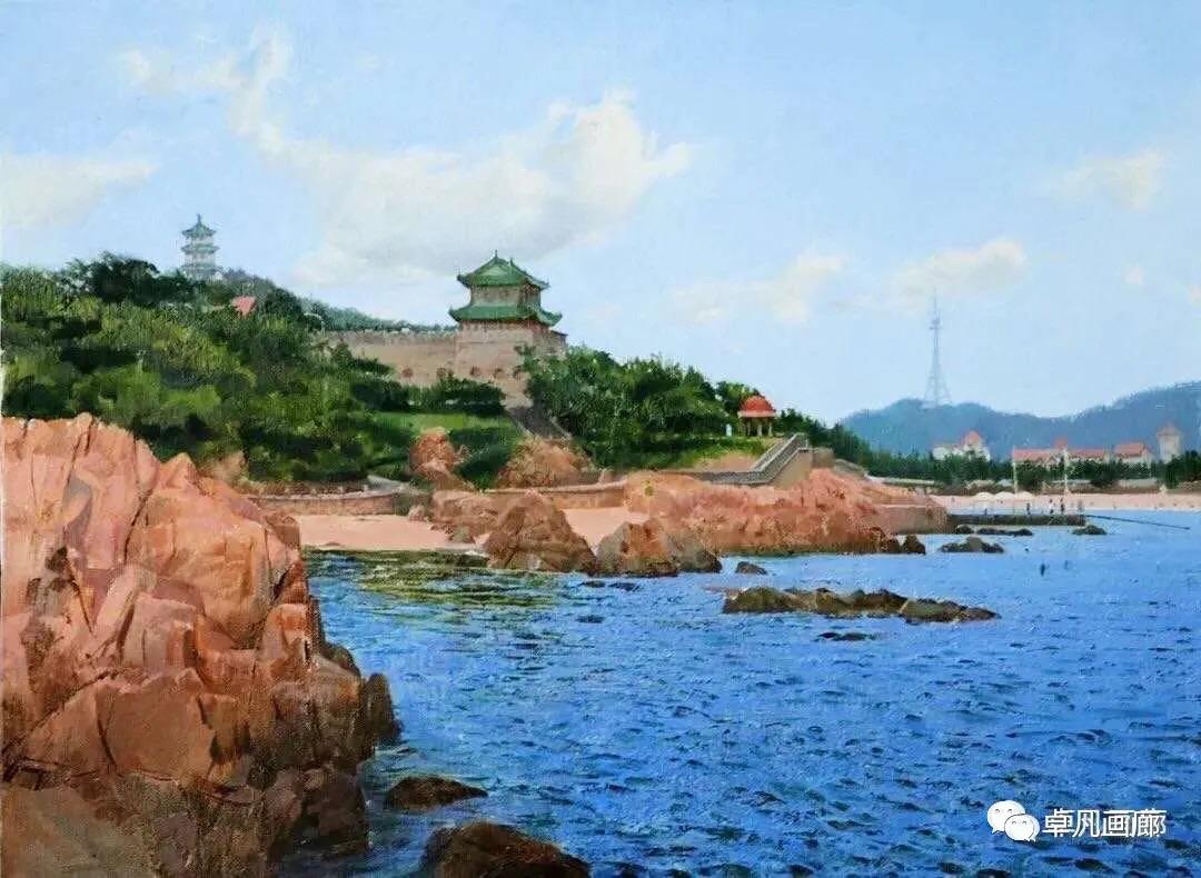 一画囊括四大景点，前海美景尽收眼底——著名画家徐青峰油画《青岛水族馆》欣赏