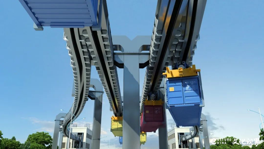 全球首创智能空轨集疏运系统落地山东港口青岛港，港口、陆路、铁路联运“零换乘”