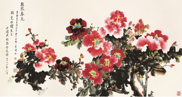 怒放的生命，著名女画家朗卡卓玛·李明用画为家乡牡丹代言