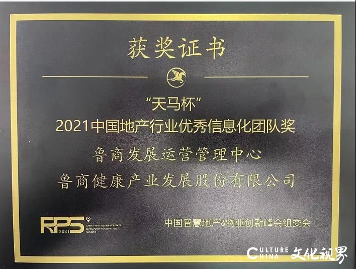 鲁商发展荣获“天马杯”2021中国地产行业优秀信息化团队奖