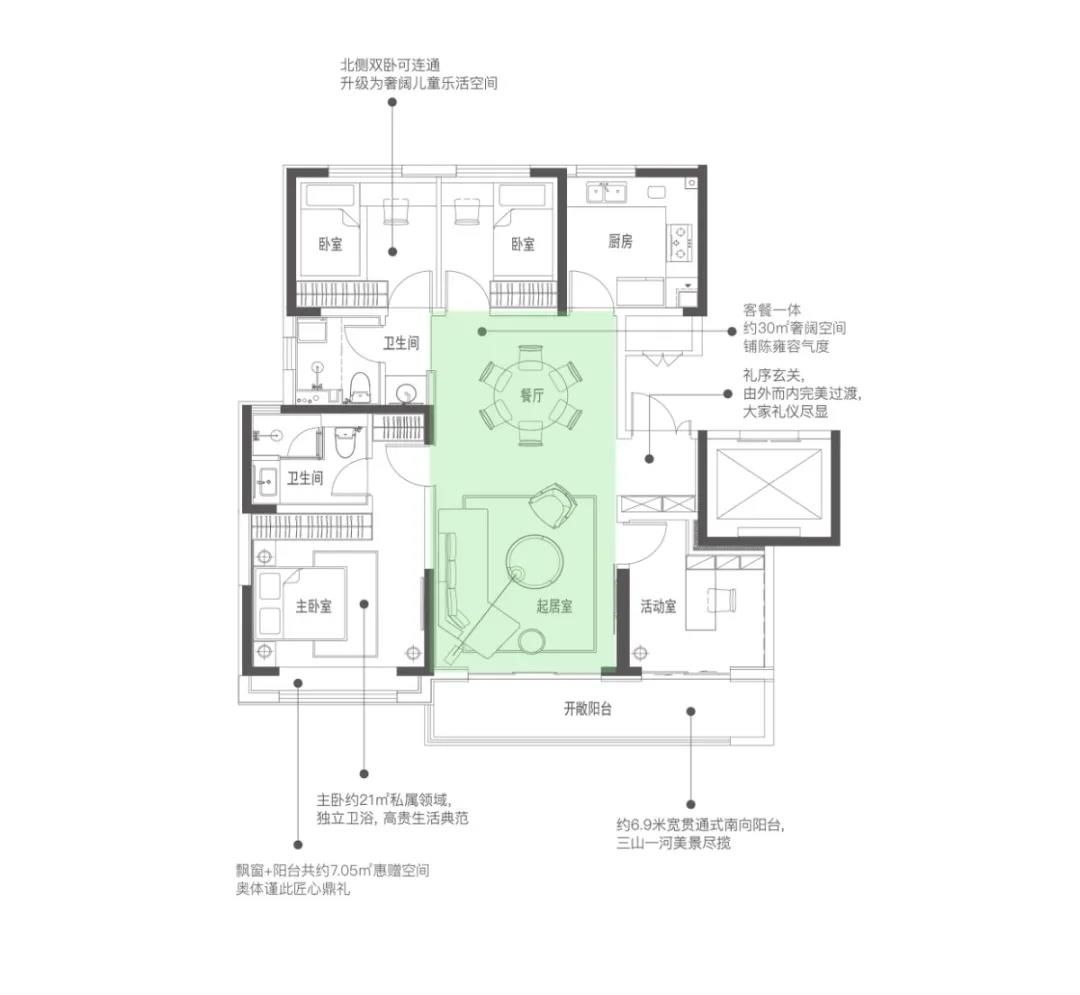 济南银丰玖玺城“精妆小四房”，升级二胎家庭理想之选