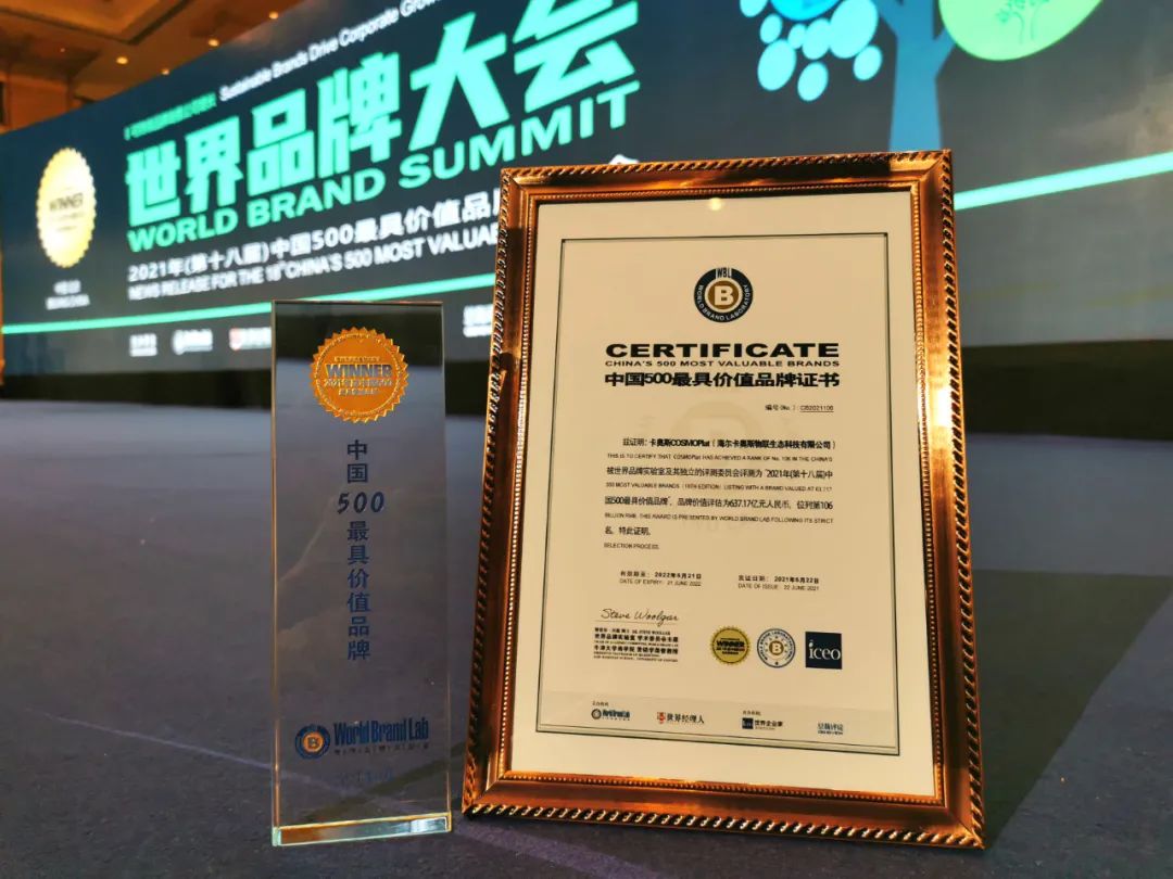 第一、唯一！卡奥斯代表工业互联网领域再度上榜“中国500最具价值品牌”