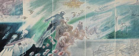 著名画家李冬用彩墨奏响“蓝色旋律”，深刻表达中国海洋经济发展的辉煌成就