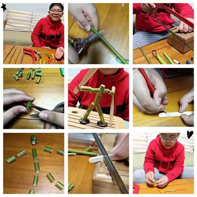 小小竹节人，欢乐满课间——山师附小雅居园学校六年级二班作业玩出新花样