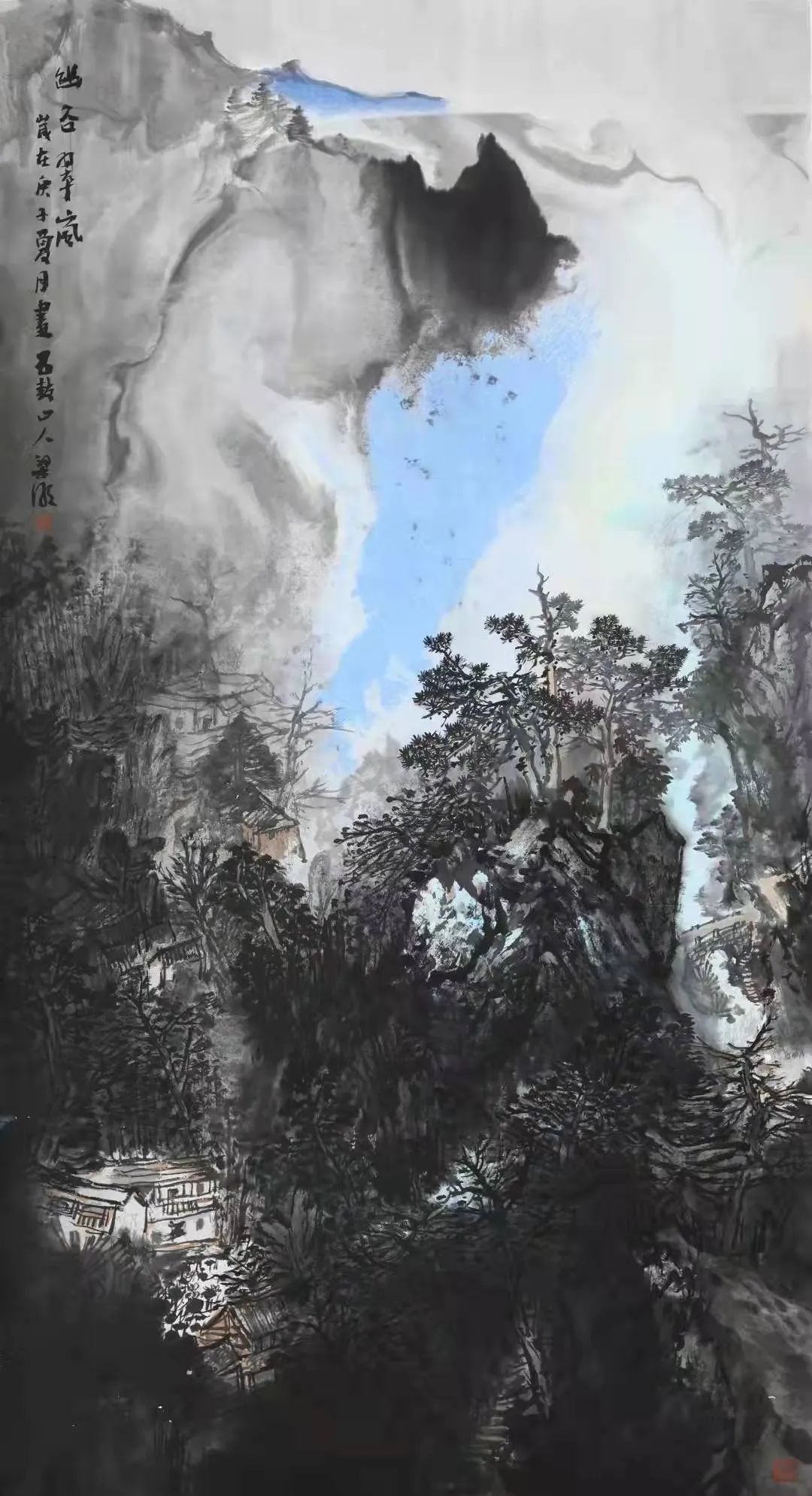 挥觞道平素，抚剑独行游——品读著名画家梁明大泼彩水墨山水画中的“自在逍遥”