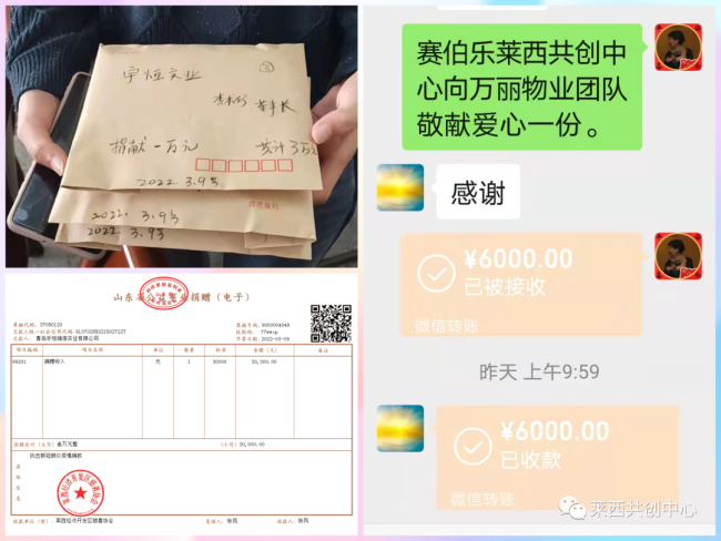 政企互爱，莱西共创中心母公司青岛宇恒瑞信实业捐献物资助力疫情防控