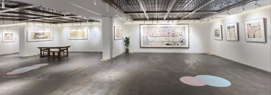 “田黎明、胡伟、刘庆和、王颖生——中国画四人展”今日开幕，范迪安到访荣宝斋参观