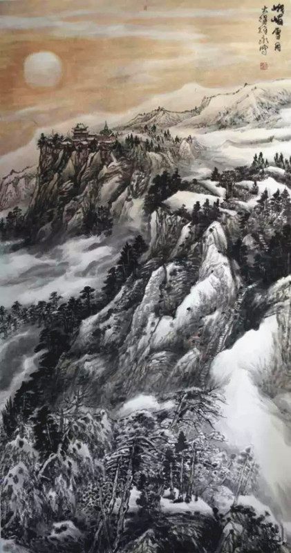 东海日出 南山赏雪——著名画家萧维永笔墨绘就“中华魂”