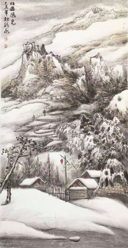 东海日出 南山赏雪——著名画家萧维永笔墨绘就“中华魂”