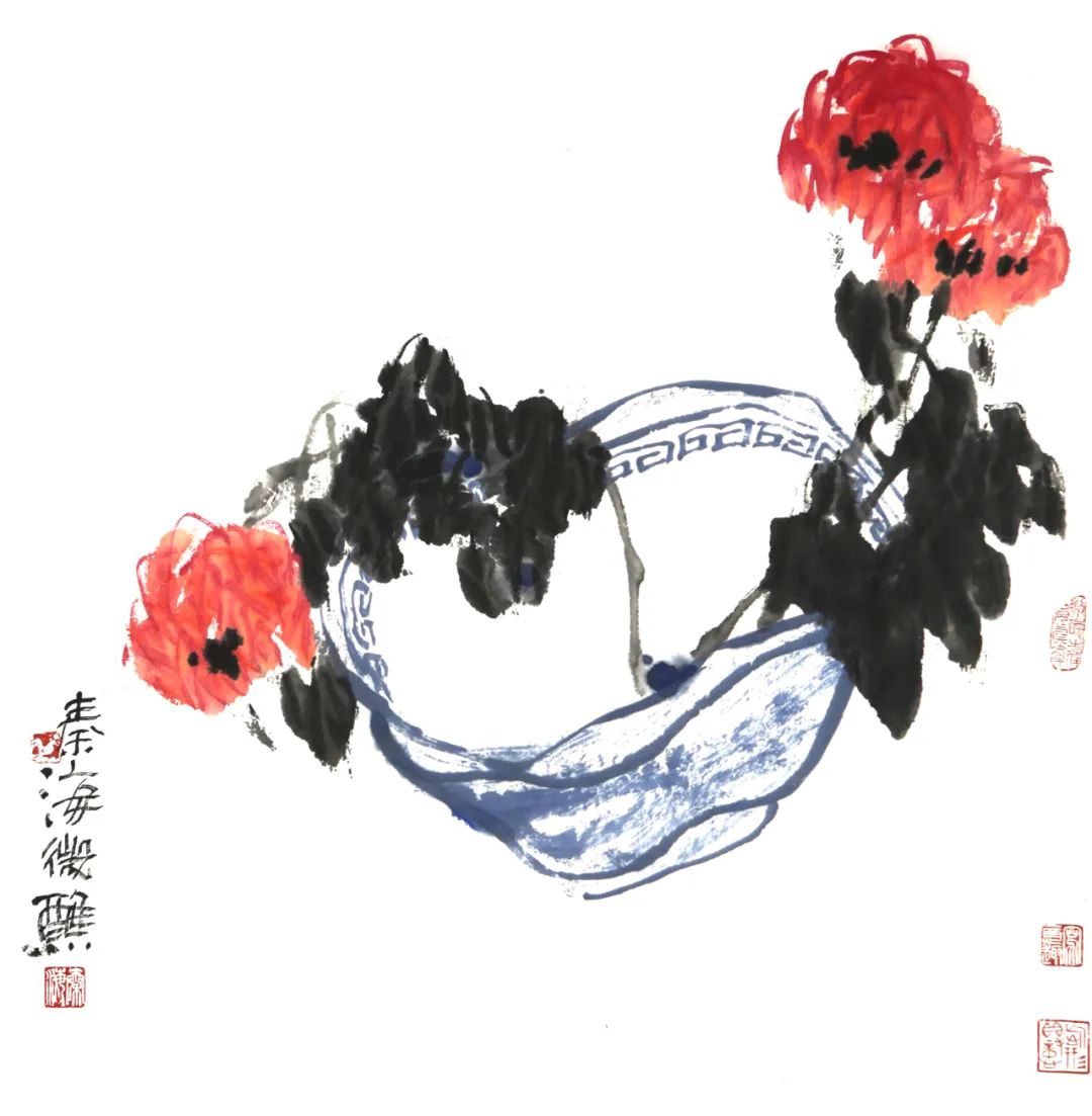 闻香识春——著名画家秦海笔下的红花翠羽