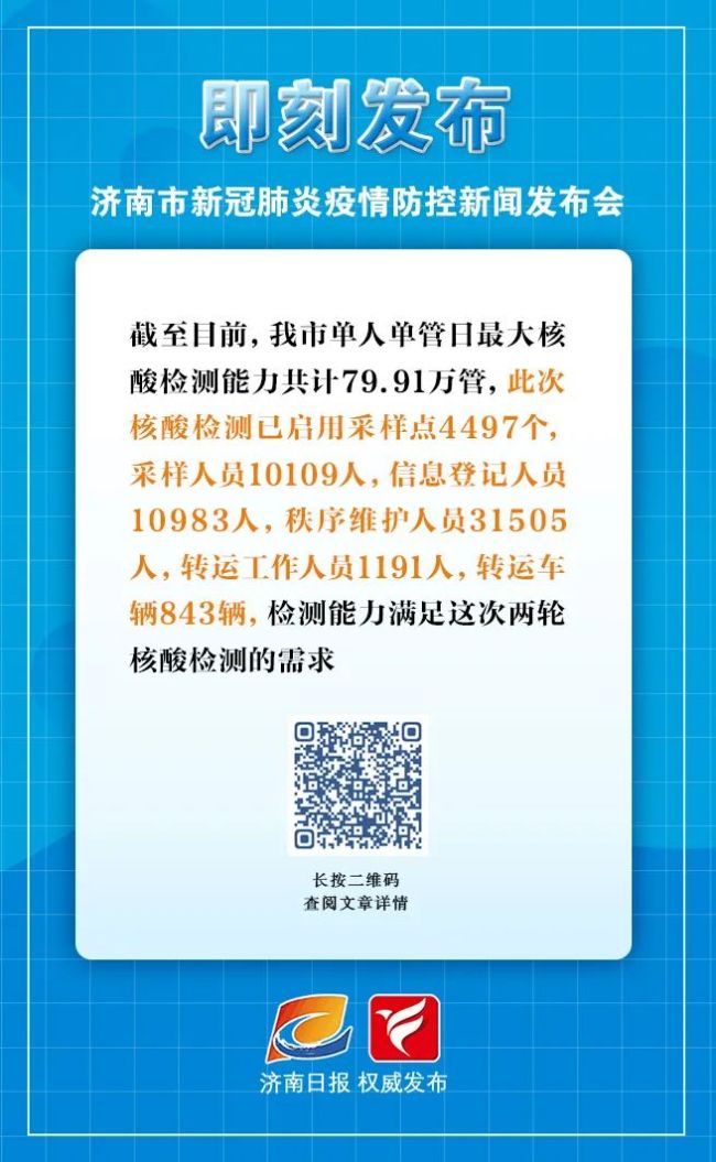 今日17时起济南将开始第二轮核酸检测，莱芜划定8个封控区