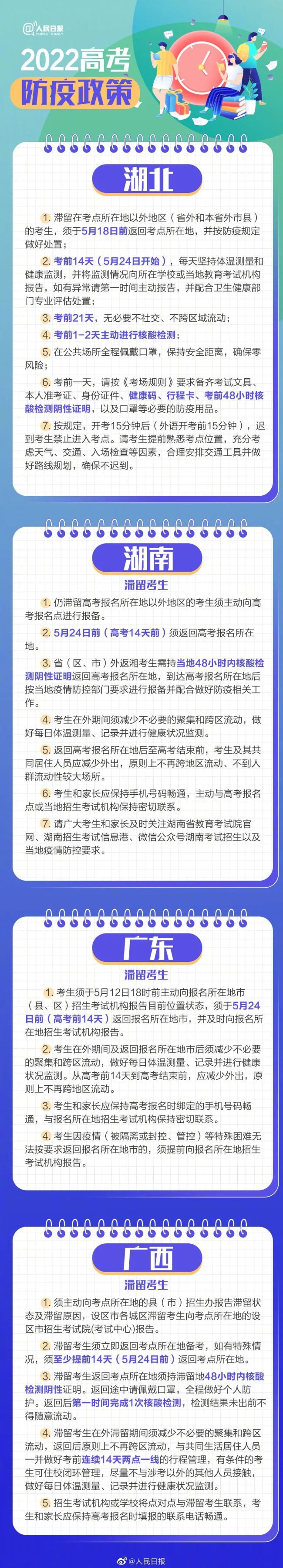 2022年高考将至，31个省区市高考防疫政策汇总来了