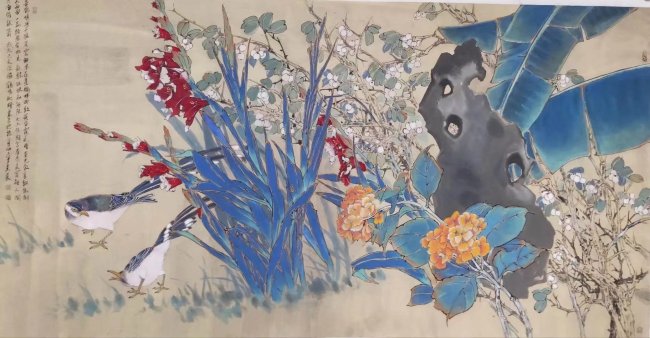 漫野韶光色绿红，喜见莺飞雀逞风——著名画家时鹤鸣花鸟佳作雅赏