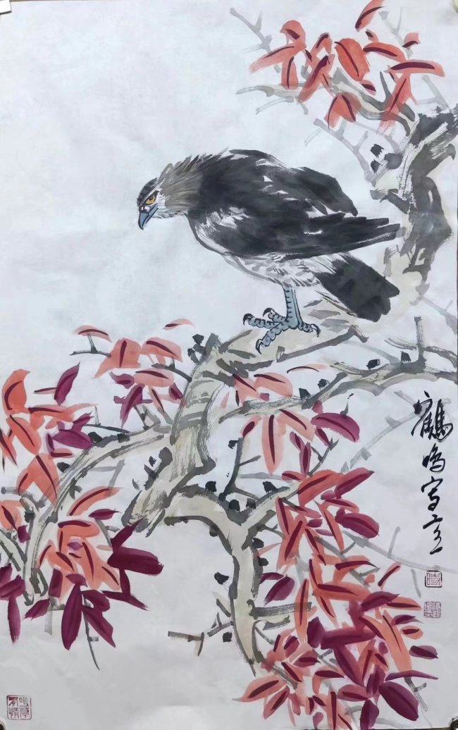 漫野韶光色绿红，喜见莺飞雀逞风——著名画家时鹤鸣花鸟佳作雅赏