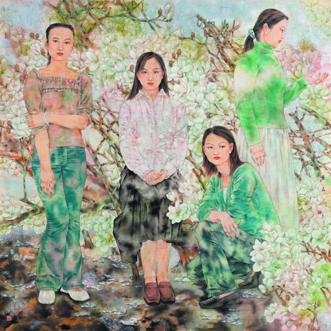 笔墨豆蔻芳华好，著名画家吴磊应邀参展“红心向党——喜迎二十大胜利召开暨中国当代书画名家邀请展”