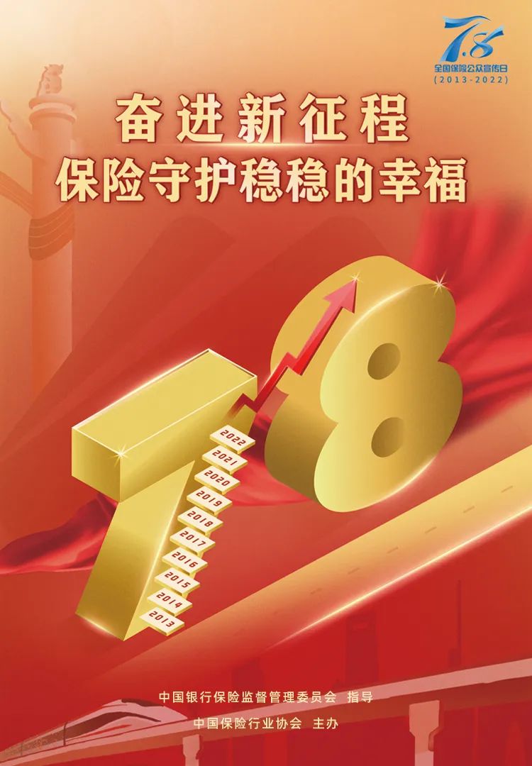 中银保险指导、中国保险行业协会主办，2022年“7.8全国保险公众宣传日”主题海报发布