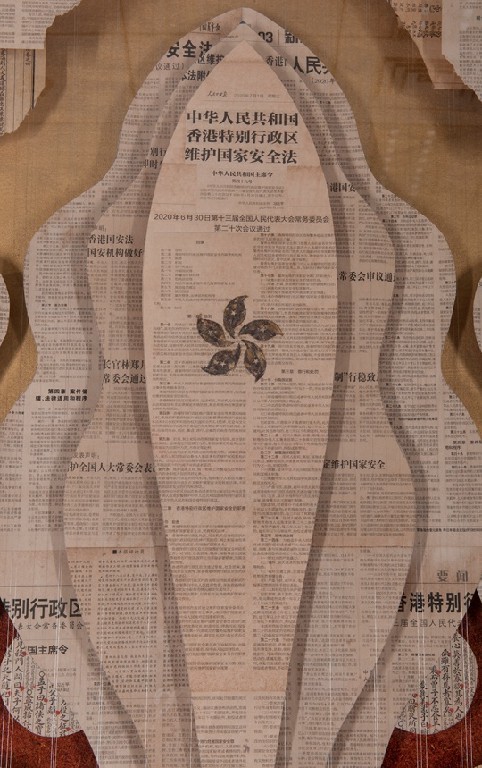 著名艺术家吴震作品《盛开的紫荆花》入选“笔墨丹青绘湾区——庆祝香港回归祖国25周年美术作品展”