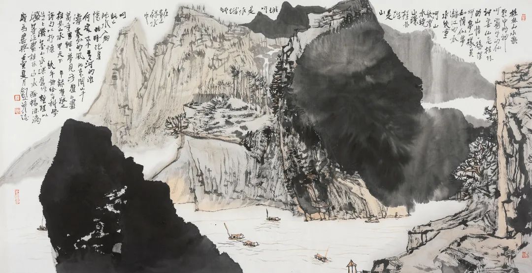 ​我的家乡我的魂，著名画家左剑虹参展“故乡情——漓江画派2022年山水画专题系列展”