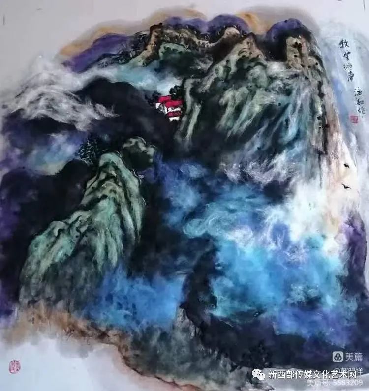 撕拉扭扯  意象万千——棉絮画传承人李海红《牧云终南》再现“圣地”霓幻仙峰