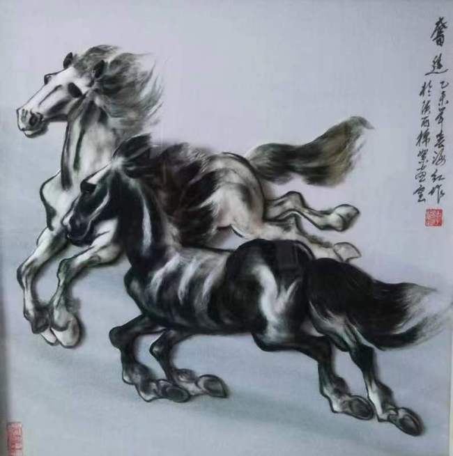 撕拉扭扯  意象万千——棉絮画传承人李海红《牧云终南》再现“圣地”霓幻仙峰