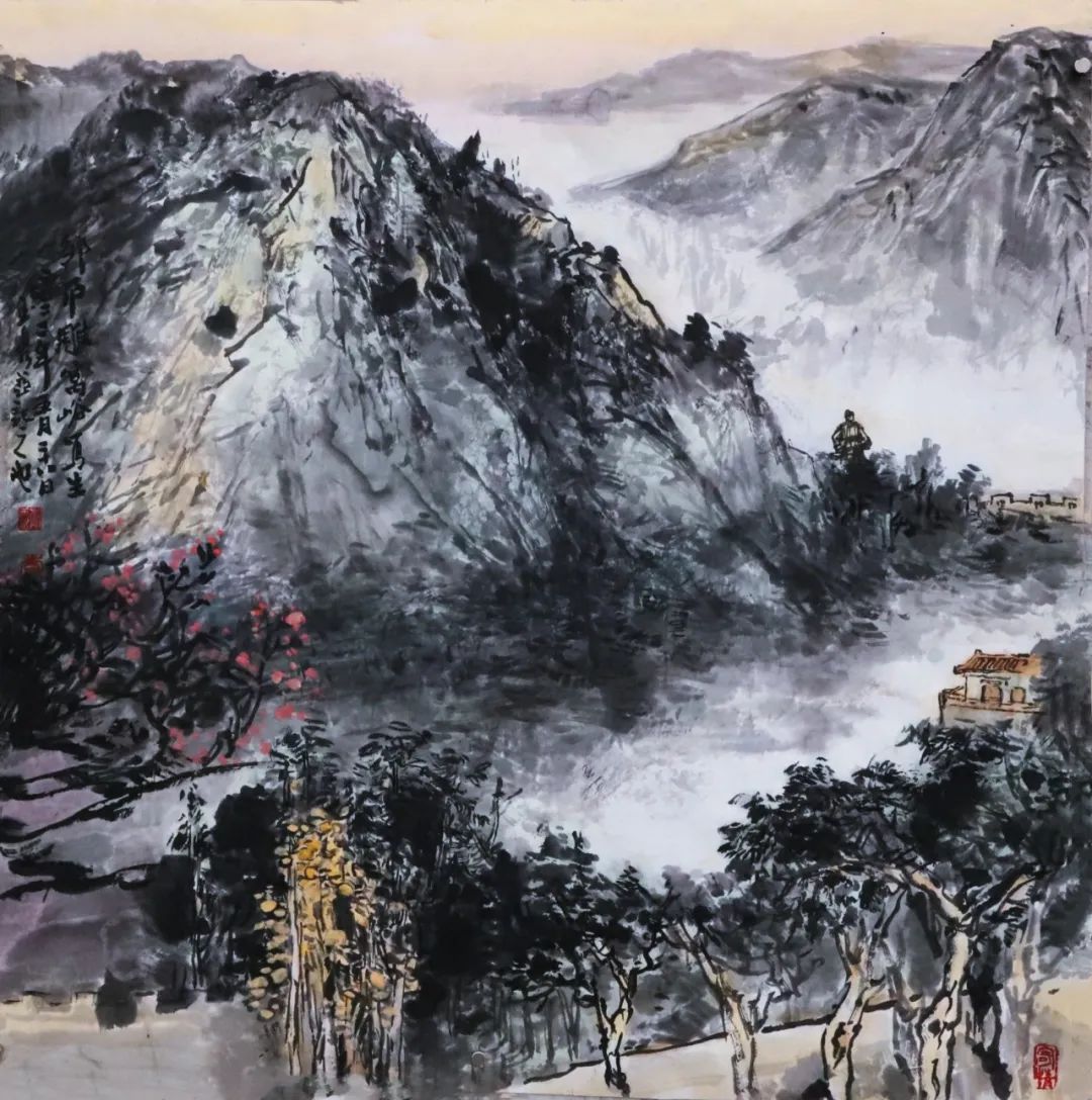 著名画家李玉泉应邀参展“水墨丹青——第十届济南泉水节书画名家邀请展”，描绘壮美山河