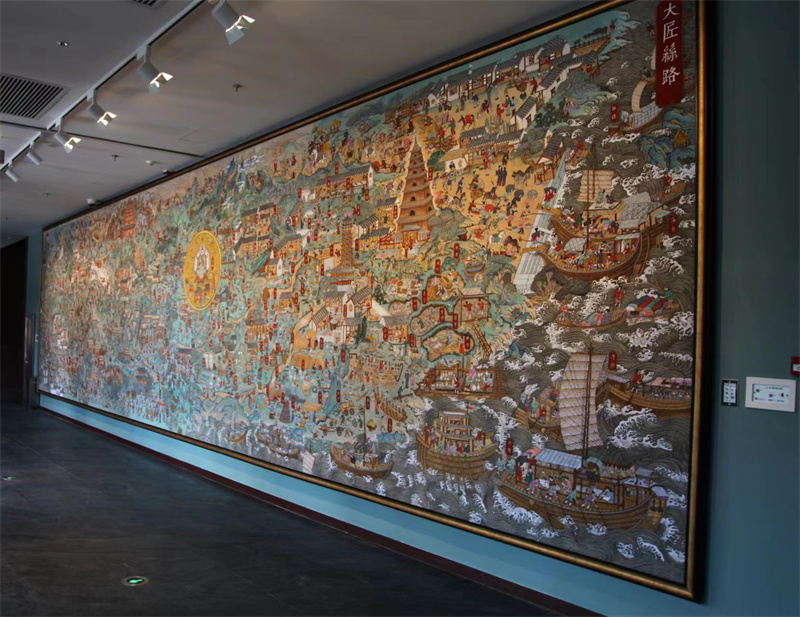 潘鲁生主创，大型壁画《大匠丝路》和《兰亭序》屏风在中国国家版本馆落成