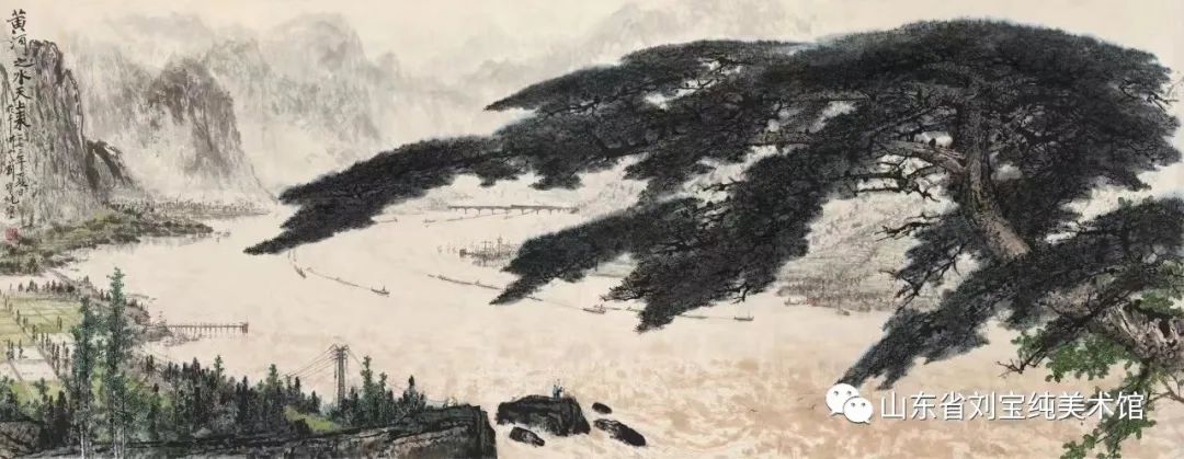 著名画家刘宝纯参展“喜迎二十大·山东省黄河主题美术创作大展”并亲临开幕现场