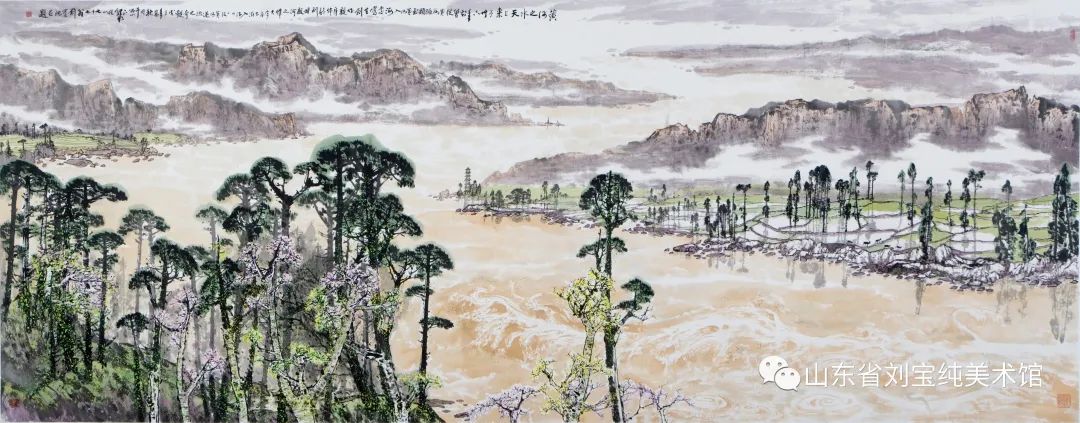 著名画家刘宝纯参展“喜迎二十大·山东省黄河主题美术创作大展”并亲临开幕现场