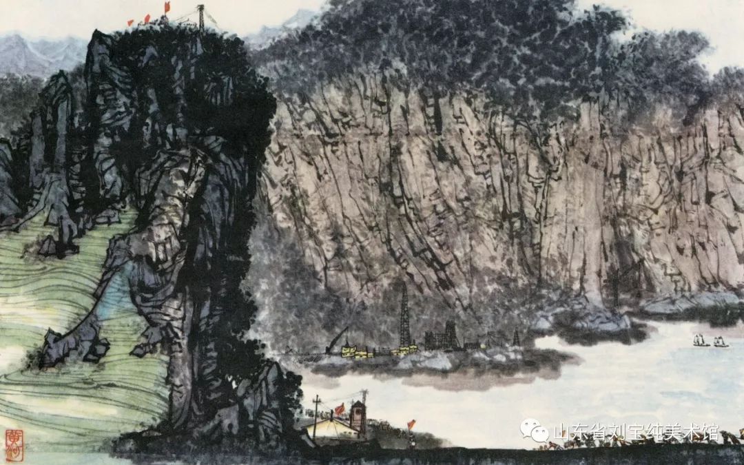 著名画家刘宝纯参展“喜迎二十大·山东省黄河主题美术创作大展”并亲临开幕现场