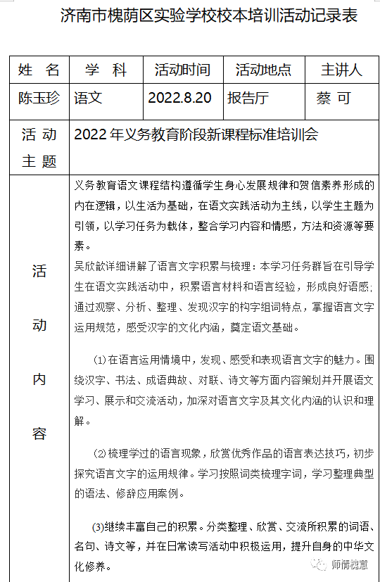 山师保利实验学校小学部全体语数英教师参加济南市“新课程标准培训”