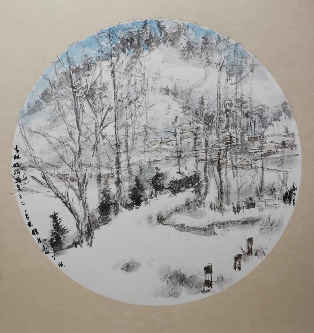 冰天雪地，涂墨情趣——著名画家丁杰写生奇丽壮观的吉林冬日美景