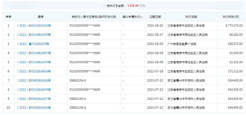 苏宁物流再成被执行人，标的877万余元