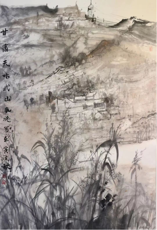 梁明山水画院走进甘肃武山写生作品展出，著名画家陈凯旋作品雅赏