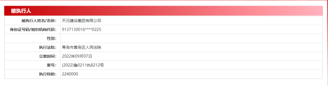 半个月内28次成为被执行人，天元建设集团：不会影响公司的整体运行
