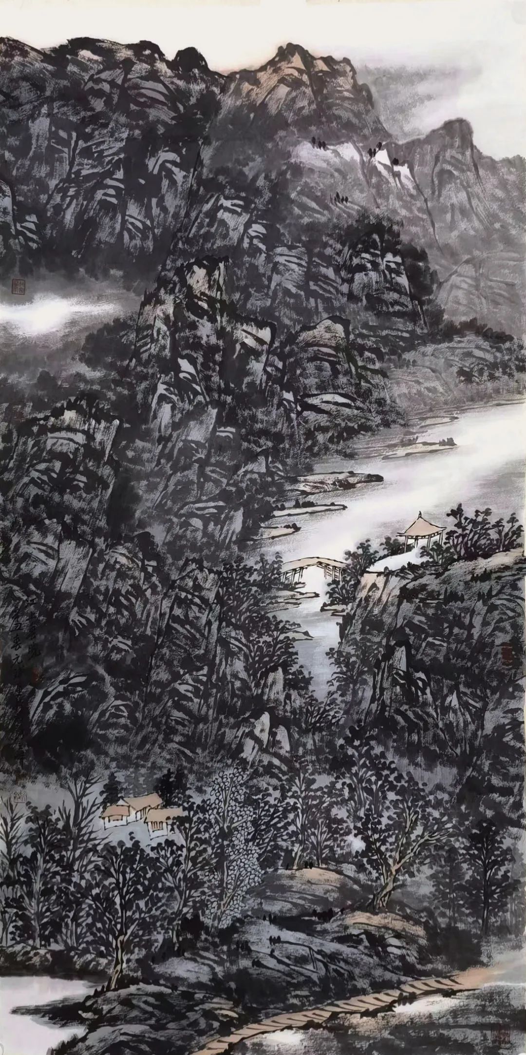 秋色峰峦远近间，著名画家张元斌应邀参展“林泉高致—齐鲁画坛当代山水画名家邀请展”