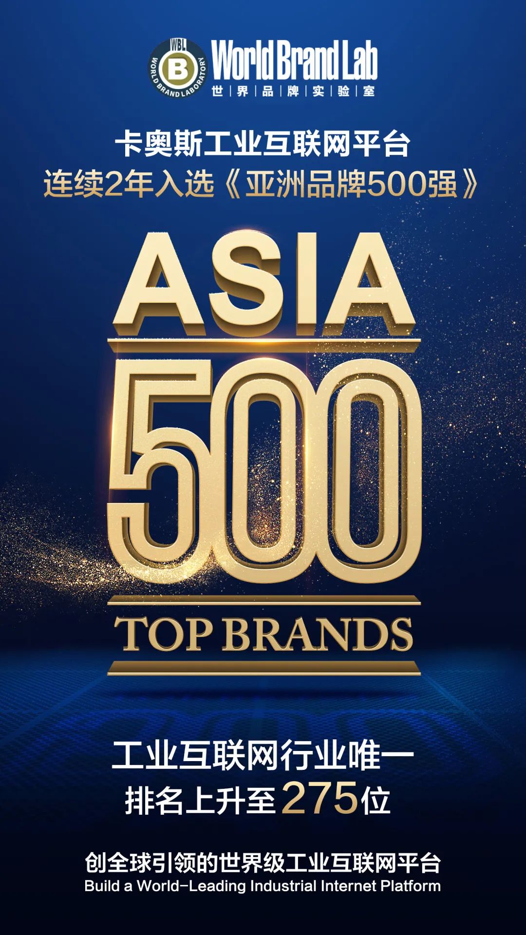 连续两年，行业唯一！卡奥斯荣膺“2022亚洲品牌500强”