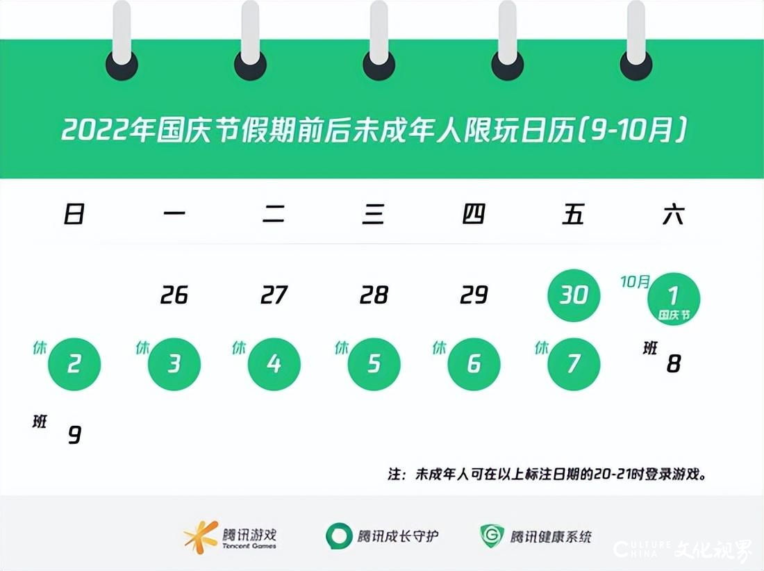 腾讯、网易发布国庆节假期“游戏限玩令”：每日20时至21时之间，未成年人可登录