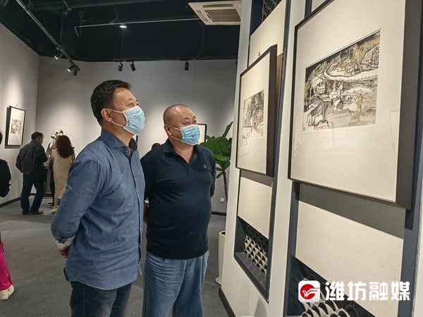 “美丽乡村——贾荣志中国画写生精品展”在潍坊开展，共展出40余幅作品