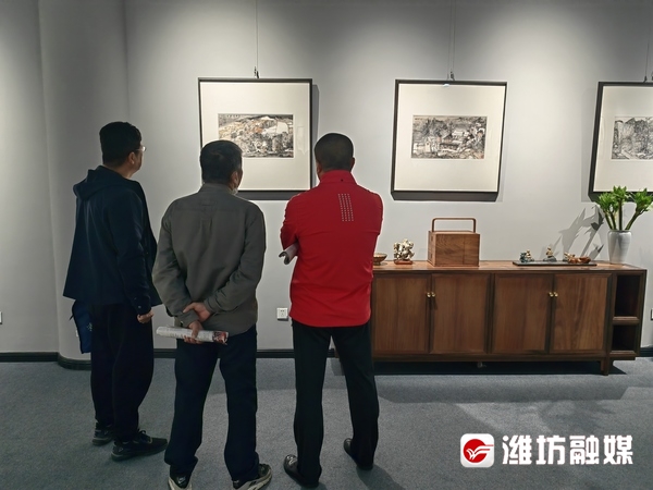 “美丽乡村——贾荣志中国画写生精品展”在潍坊开展，共展出40余幅作品