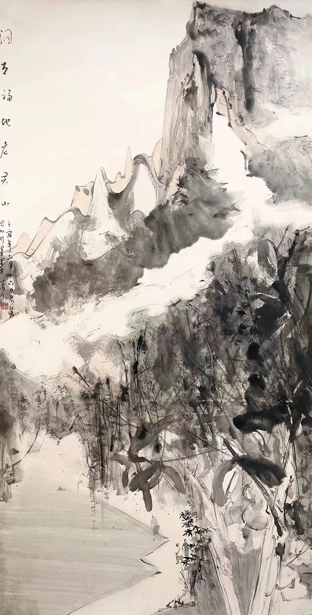 洞天福地秋月明，著名画家肖凡应邀参展“艺无止境——中国当代名家书画艺术大展”